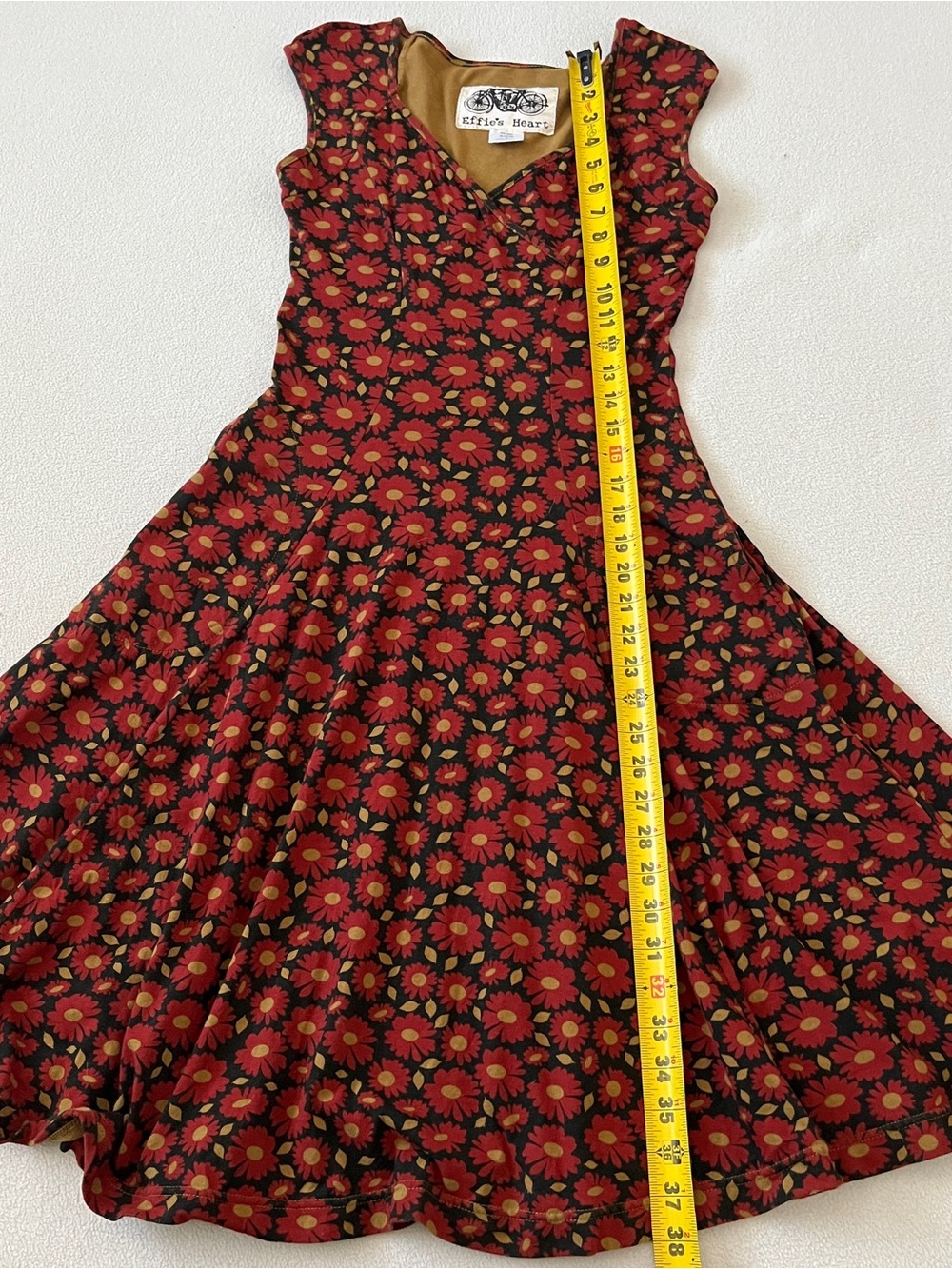Effie’s Heart Floral V-Neck Fit & Flare Dress Boho Bloom Cottage Fairy Core - Picture 10 of 14